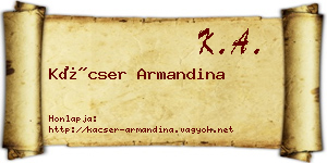 Kácser Armandina névjegykártya
